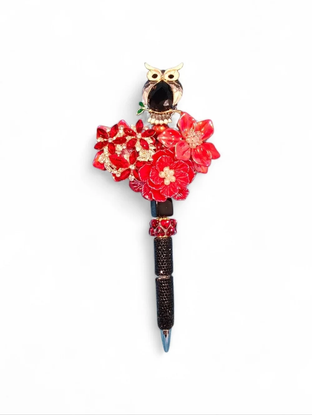 Floral Luxury Pen, Owl Perched On Top